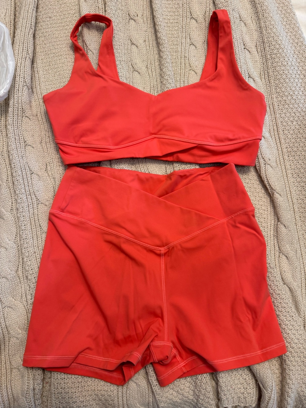 PacSun pink/red bra and biker shorts SET!!!